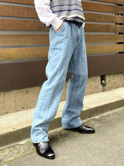 受注制【Chikashitsu +】stitch design denim pants (2color)