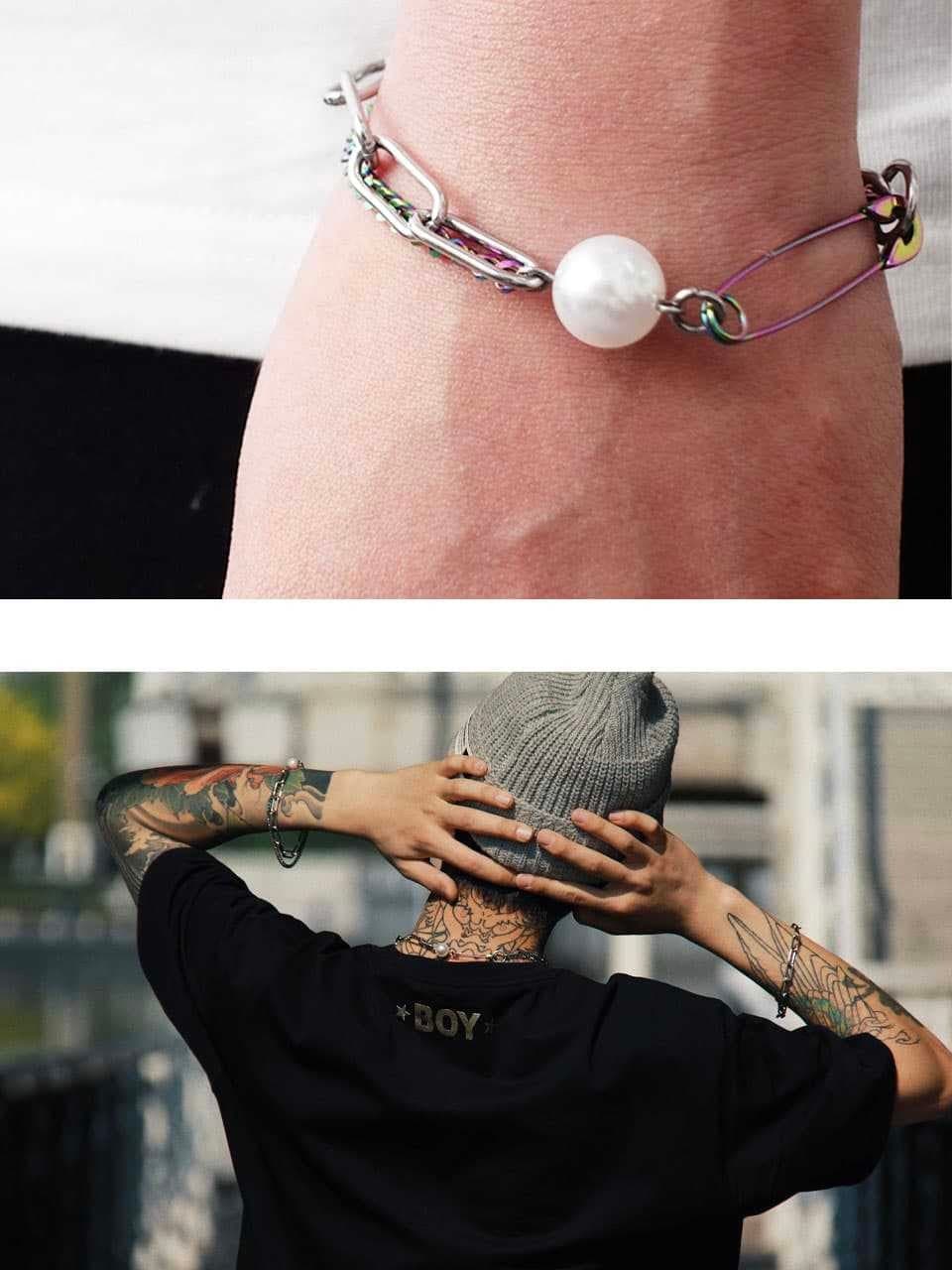 【MADE BY DIZON】Titanium steel pearl Bracelet