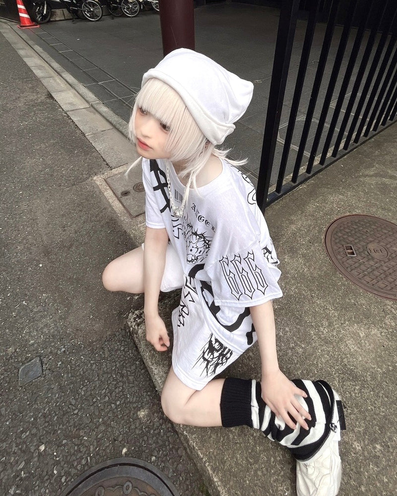 受注制【Never mind the XU】stripe flare leg warmer (2color)