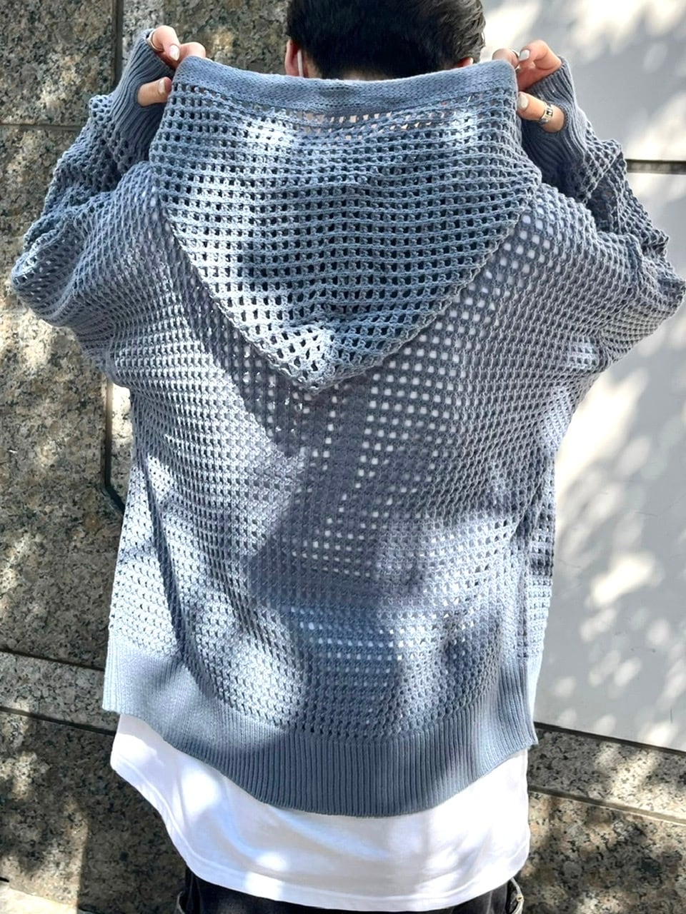 受注制【Chikashitsu +】mesh zip hoodie (5color) / 【チカシツプラス】メッシュ長袖ジップパーカー