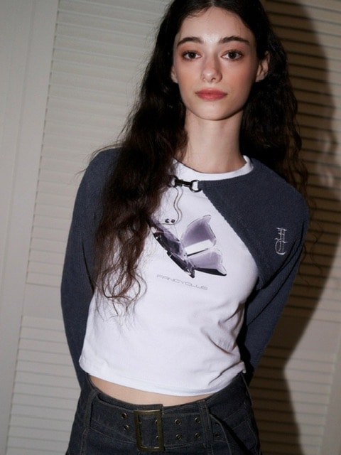 【FANCY CLUB】N.A.V BUCKLE BOLERO CARDIGAN