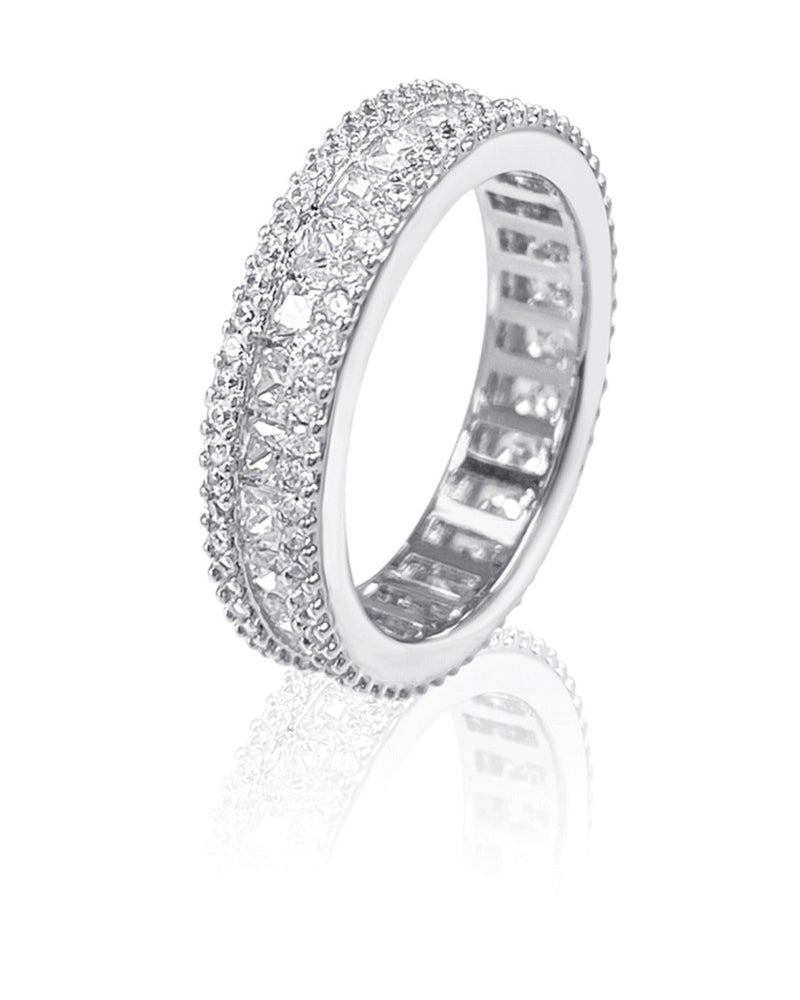 【BLACK PURPLE】AAA DIA CRYSTAL 3-LINE RING (MINI)