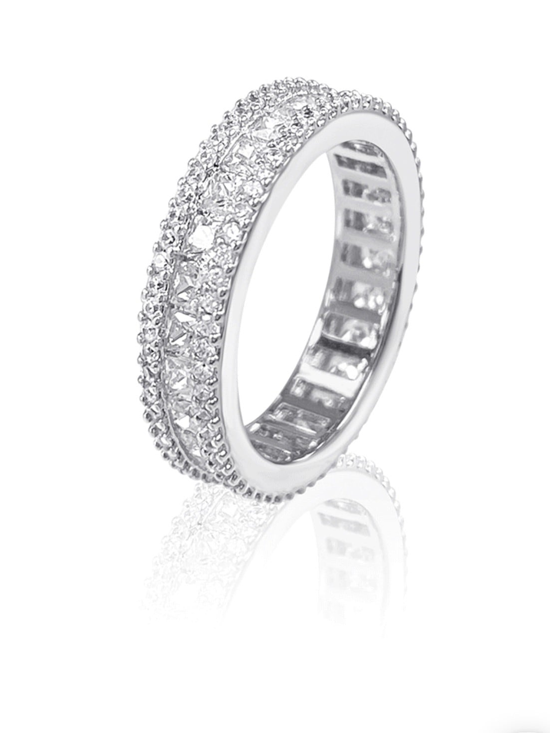 【BLACK PURPLE】AAA DIA CRYSTAL 3-LINE RING (MINI)