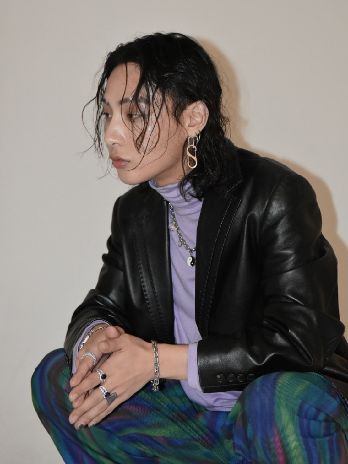 【BLACK PURPLE】GOTHIC CUBIC RING