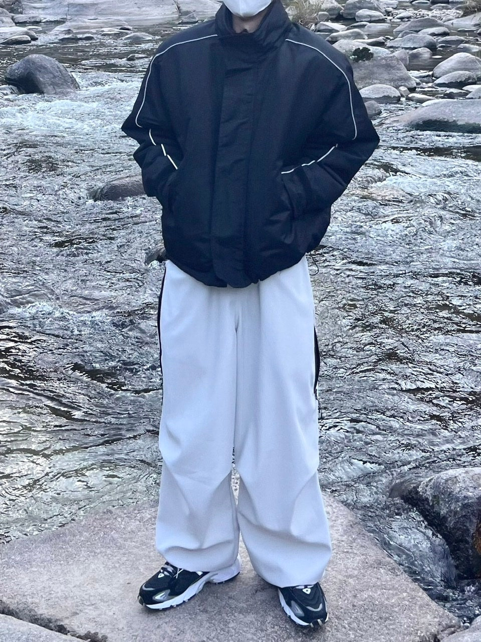 受注制【youll】bi-color wide jogger pants (2color)