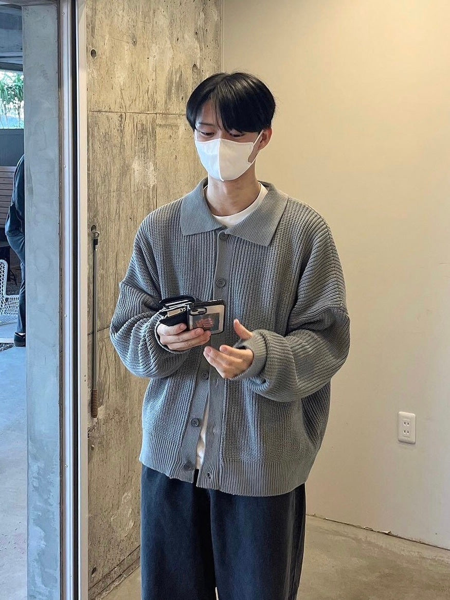 受注制【youll】collar knit cardigan