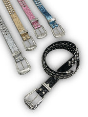 国際配送【Never mind the XU】rhinestone belt 2 (6color)