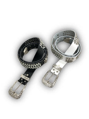 国際配送【Never mind the XU】rhinestone skull belt 2 (2color)