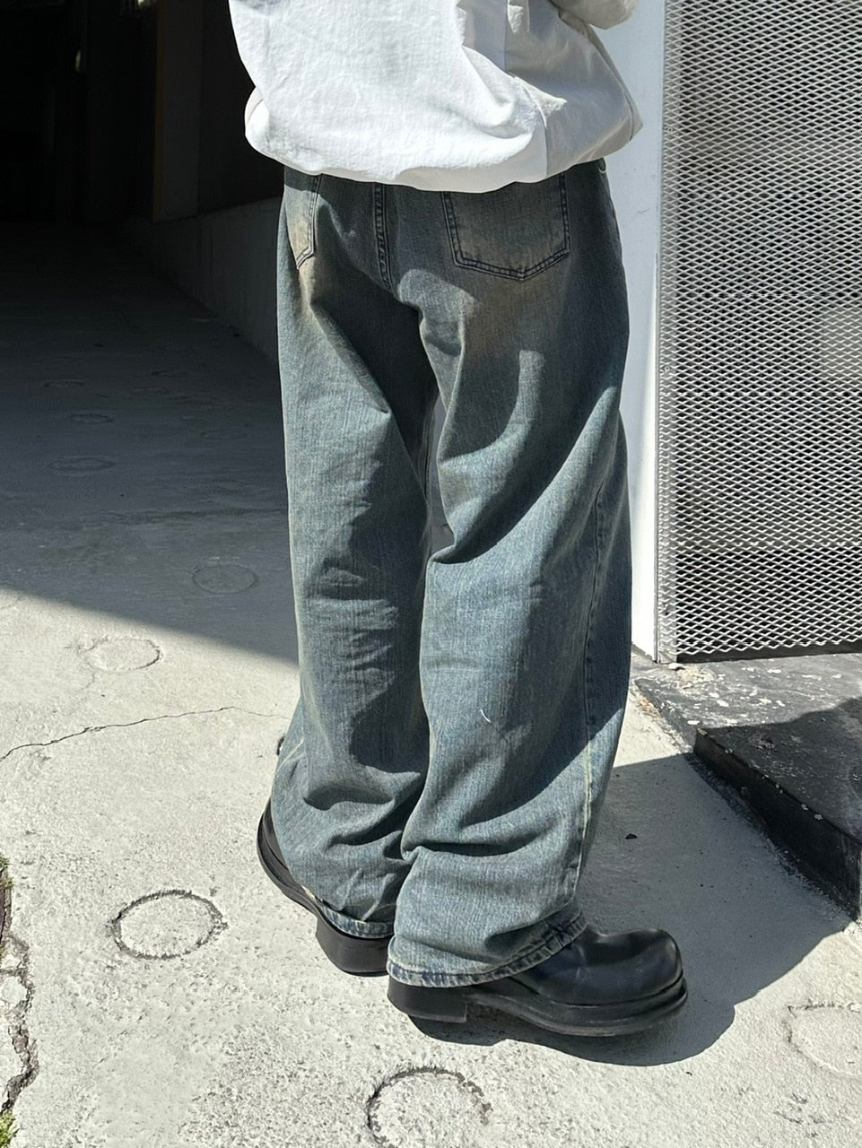 受注制【Chikashitsu +】vintage wash semi wide denim pants / 【チカシツプラス】ヴィンテージウォッシュセミワイドデニムパンツ