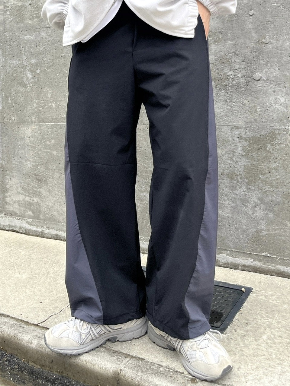 受注制【youll】bi-color banding pants (2color)