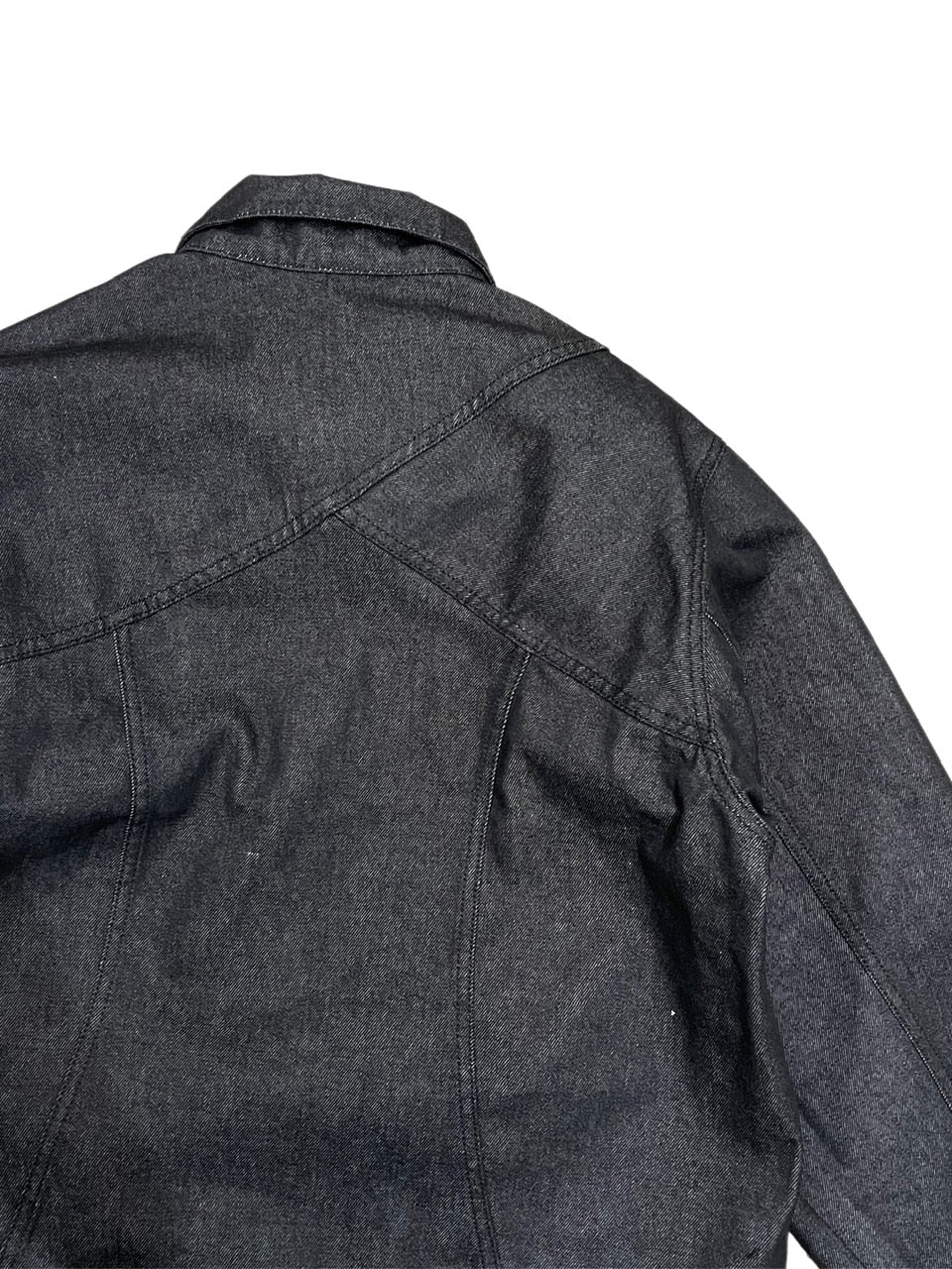 受注制【Chikashitsu +】set up design denim short jacket (2color)