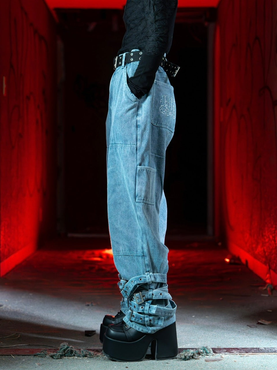 【Bizarre Maiden】belt denim pants