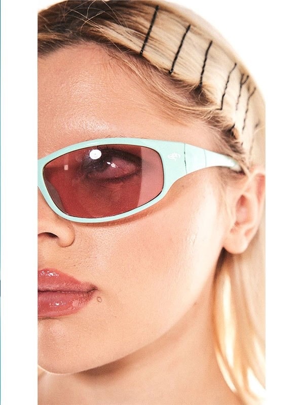 【Basic Pleasure Mode】WRAP SUNGLASSES WITH BERRY PINK LENS