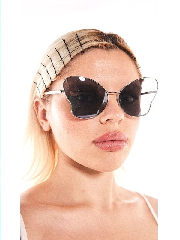 【Basic Pleasure Mode】SILVER METAL BUTTERFLY SUNGLASSES