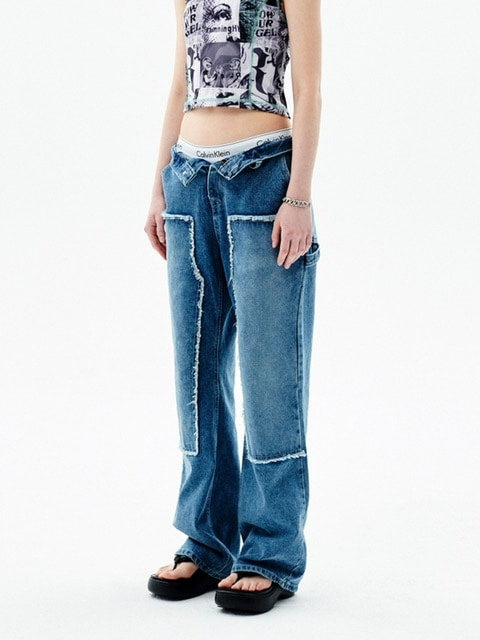 【runningHIGH】WASHED DENIM CARPENTER PANTS