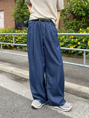 受注制【Chikashitsu +】2tuck denim slacks (2color)
