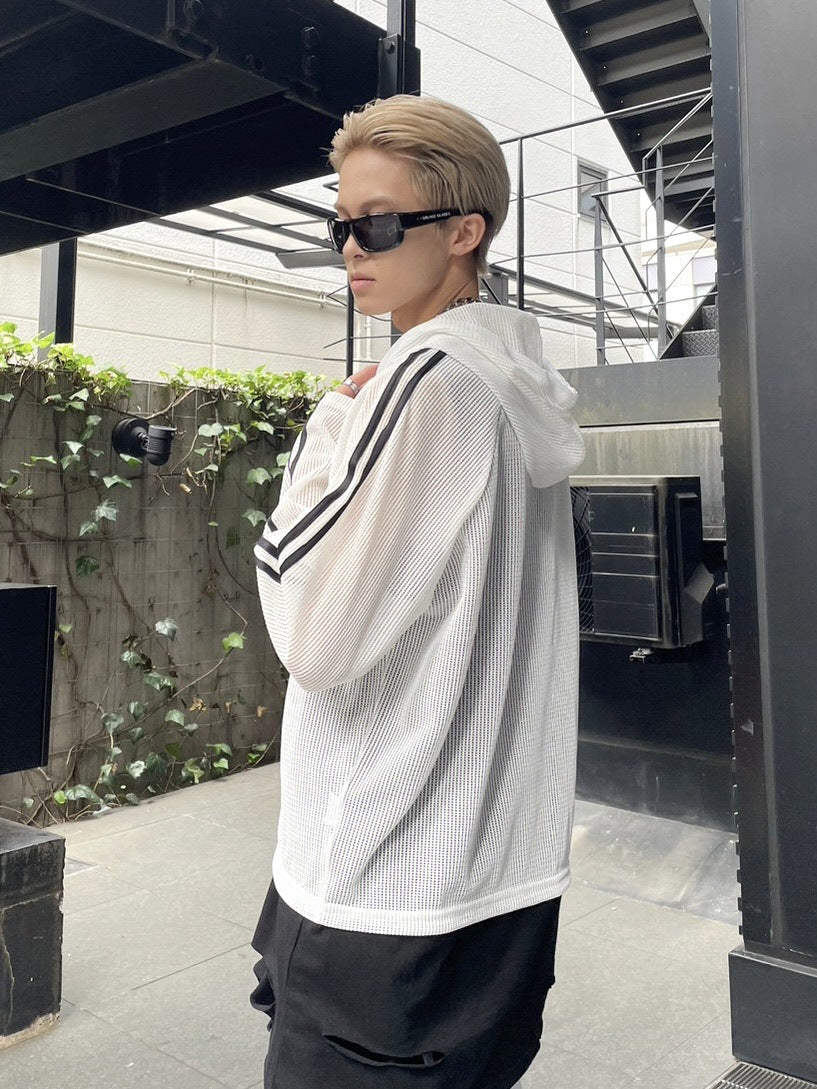 受注制【Never mind the XU】track mesh zip hoodie (2color)