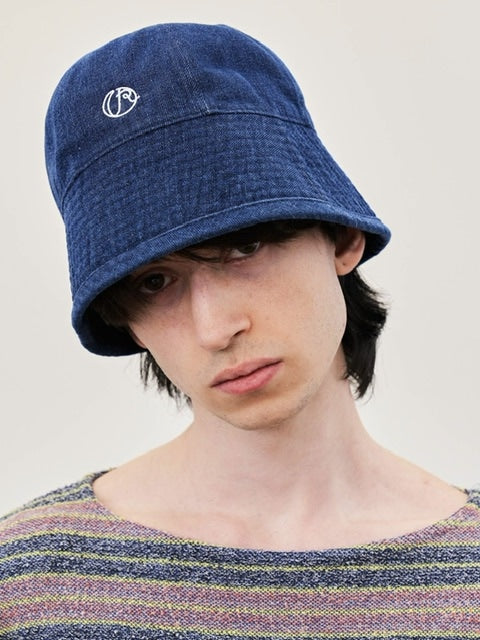 【RE:ON STUDIO】REON LOGO DENIM BUCKET HAT