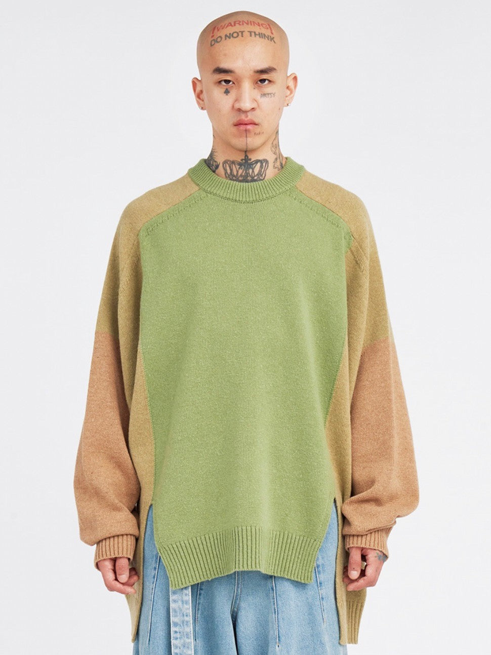 【AJOBYAJO】Tri Color Mixed Sweater