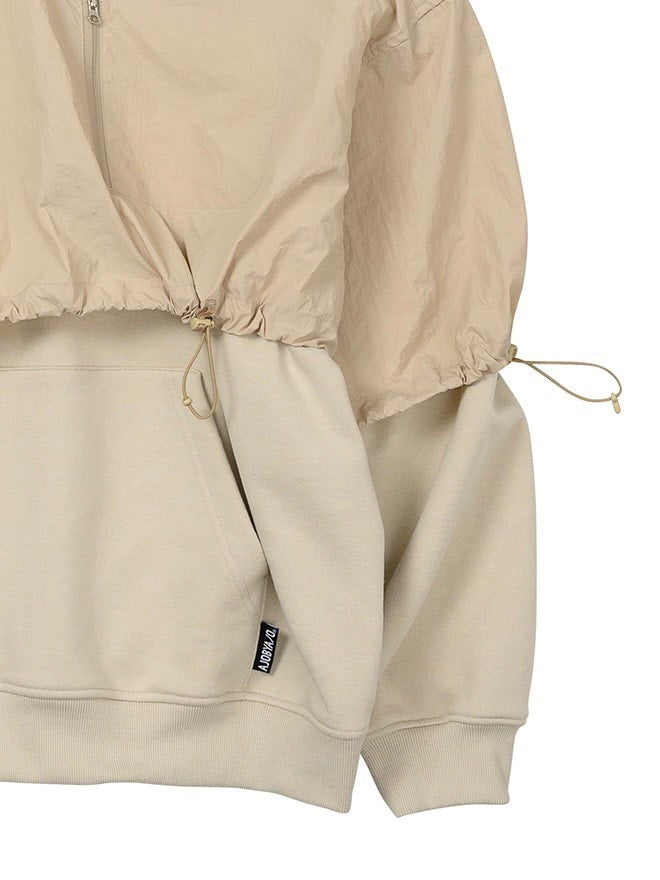 【AJOBYAJO】Layered Nylon Hoodie / 【アジョバイアジョ】レイヤードナイロンフード長袖パーカー