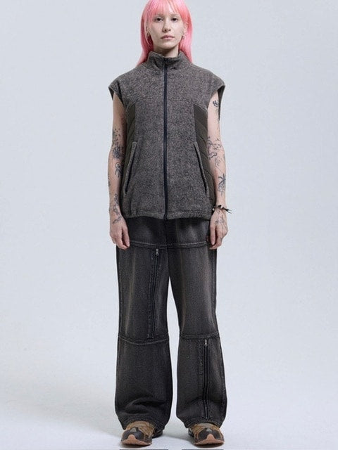【THECOLDESTMOMENT】TCM block denim pants