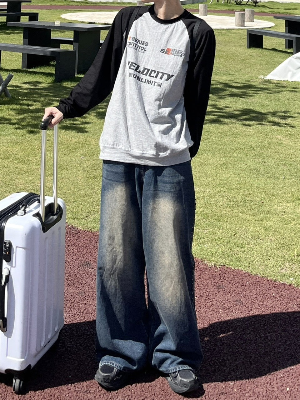 受注制【youll】velocity raglan long sleeve tee (2color)