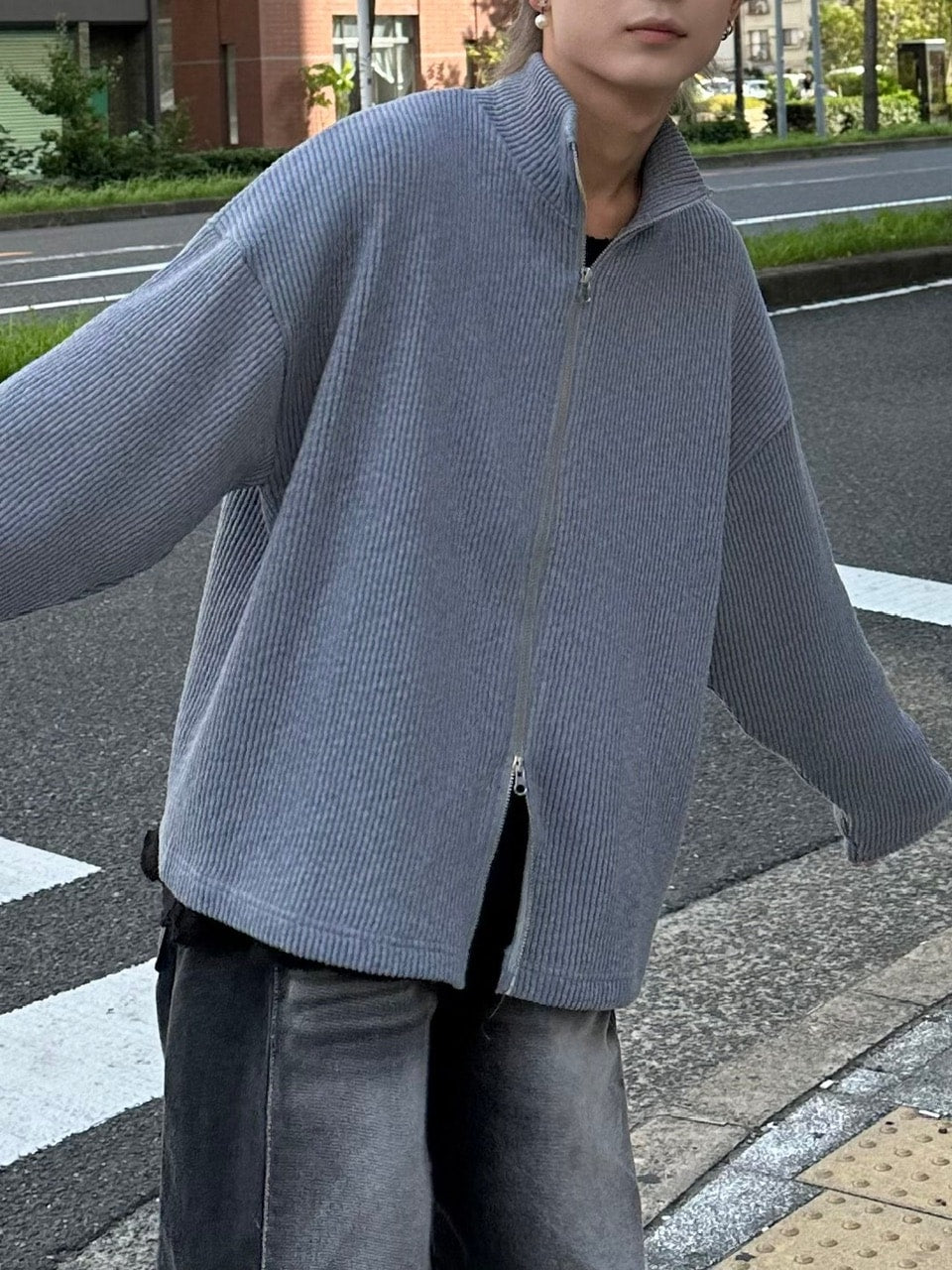 受注制【nmtc +】high neck knit cardigan (2color)