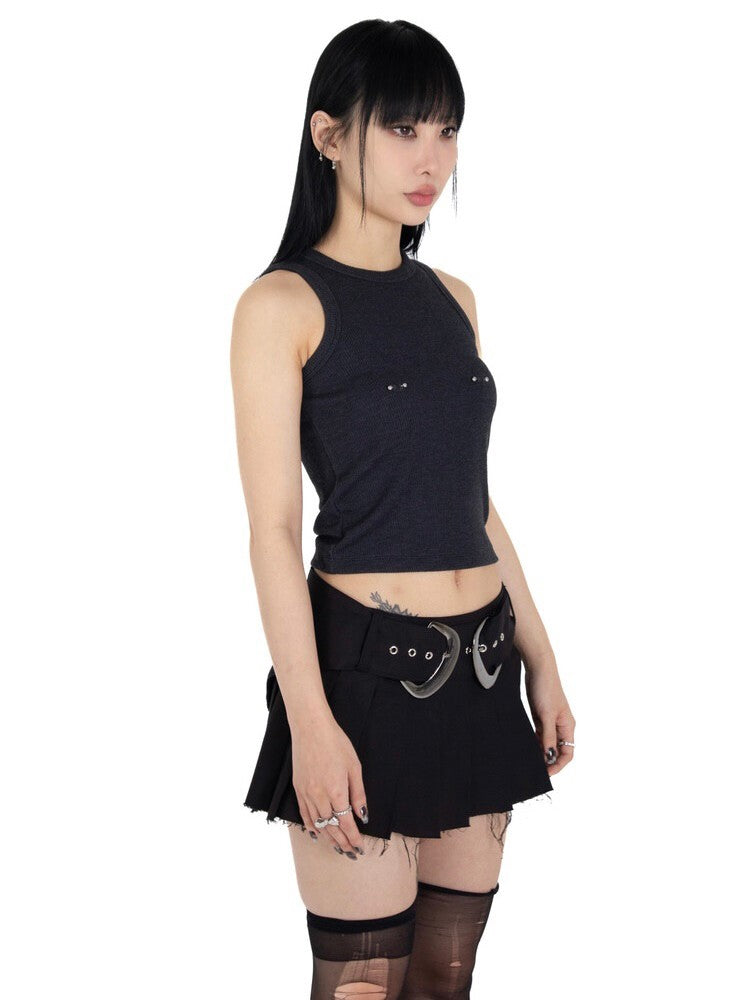 【KAIYA】nipple piercing sleeveless