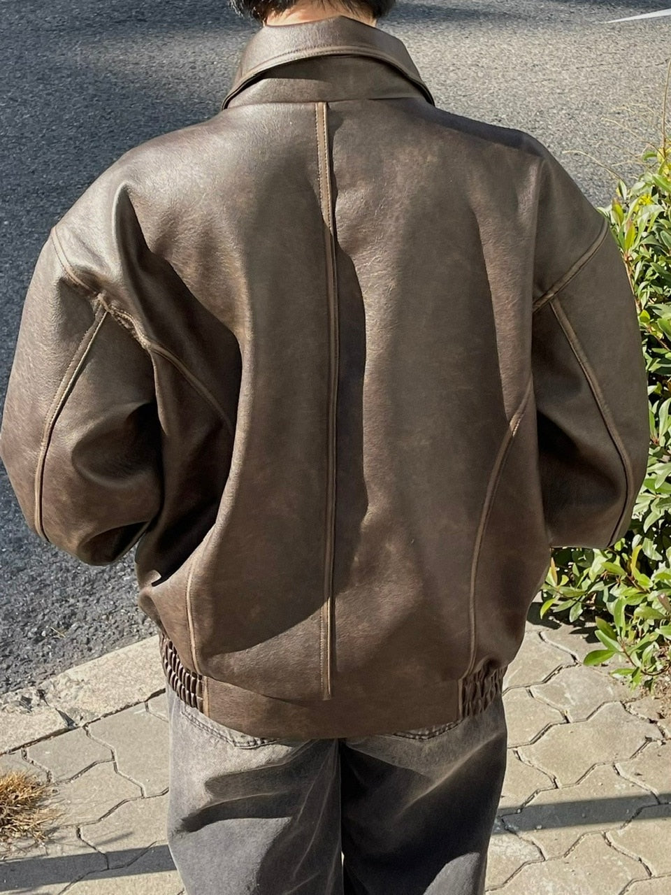 受注制【Chikashitsu +】leather blouson (2color)