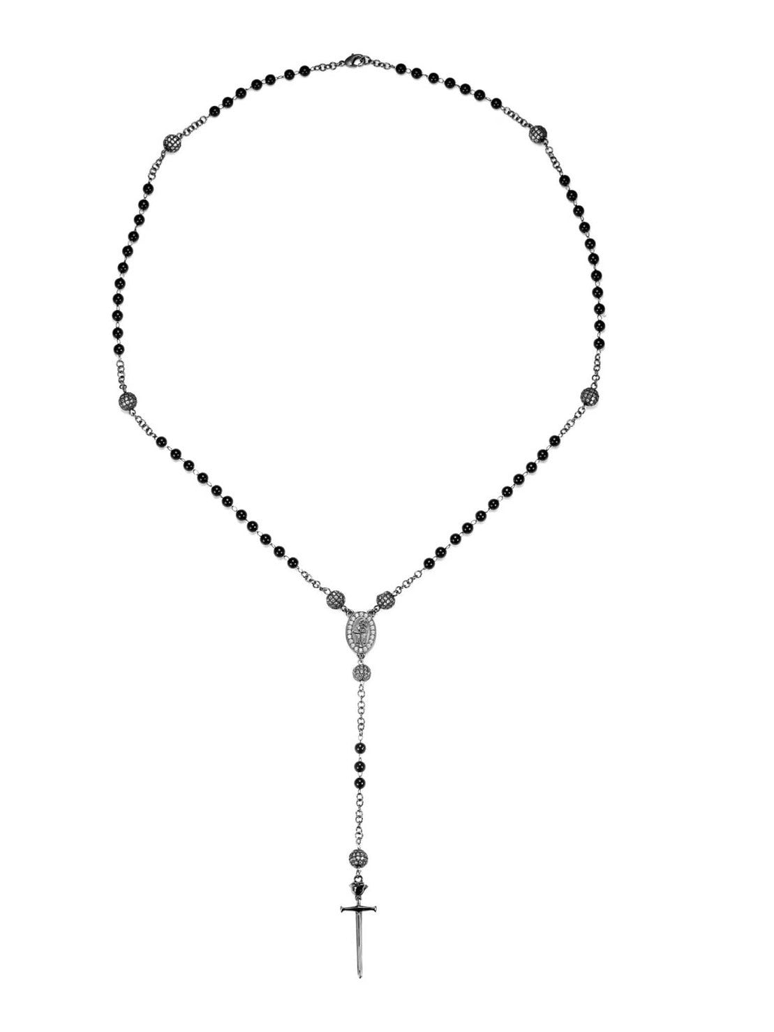 【MR. ENJOY DA MONEY】Sword and rose necklace