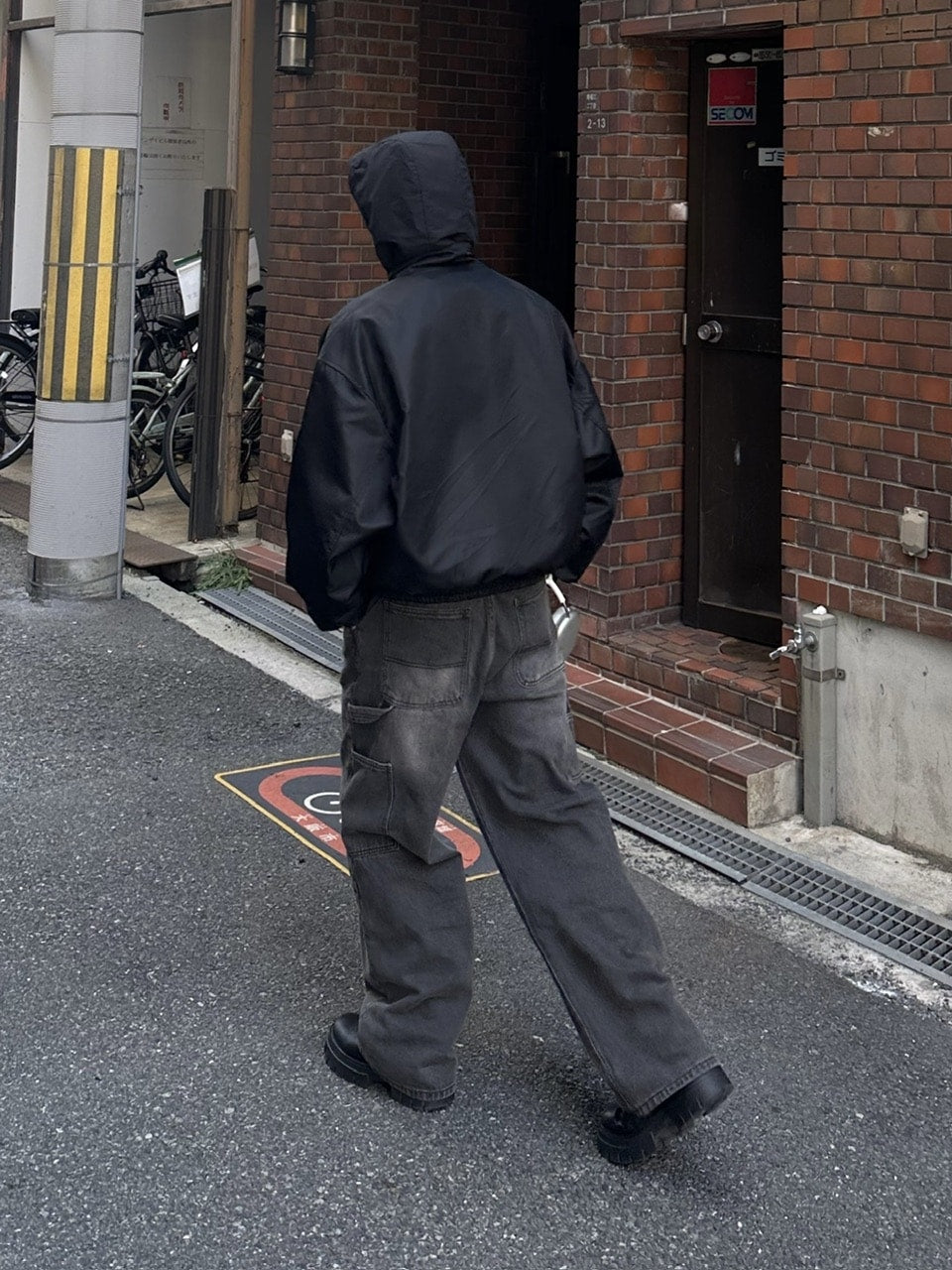 大阪店WEB限定受注制【Chikashitsu +】vintage wash carpenter denim pants (2color)