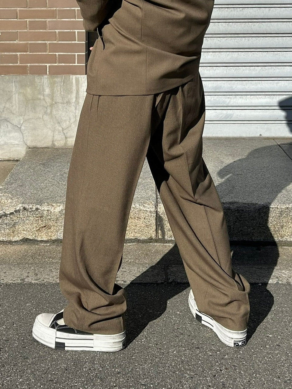 受注制【Chikashitsu +】set up belt slacks (3color)