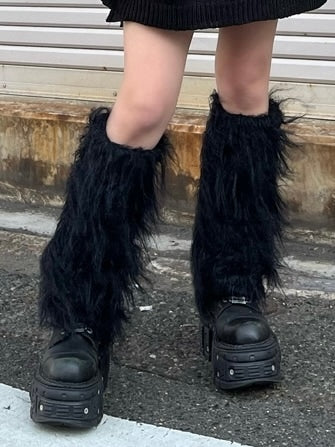 受注制【Bizarre Maiden】fur leg warmer (2color)