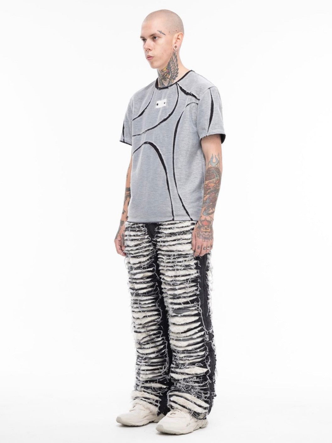 【BLR BLUER】Organza T-shirts / 【ビーエルアールブラー】オーガンザプリント半袖Tシャツ