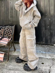 受注制【Never mind the XU】set up grunge denim jacket