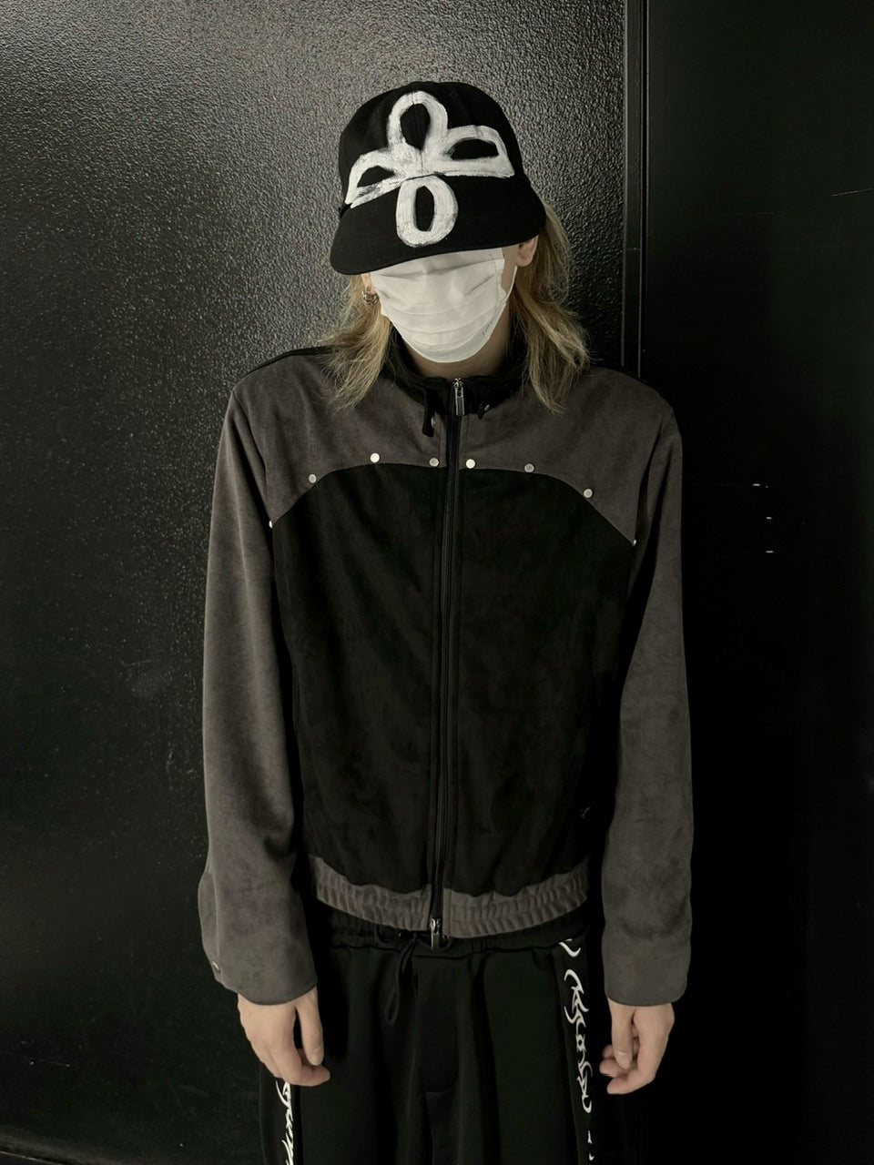 受注制【Never mind the XU】rivet suede biker jacket