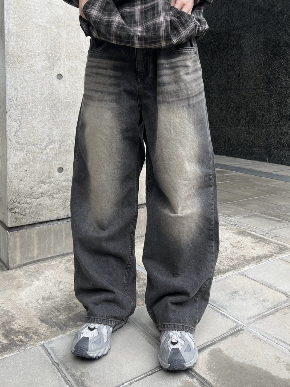 受注制【youll】faded wide denim pants