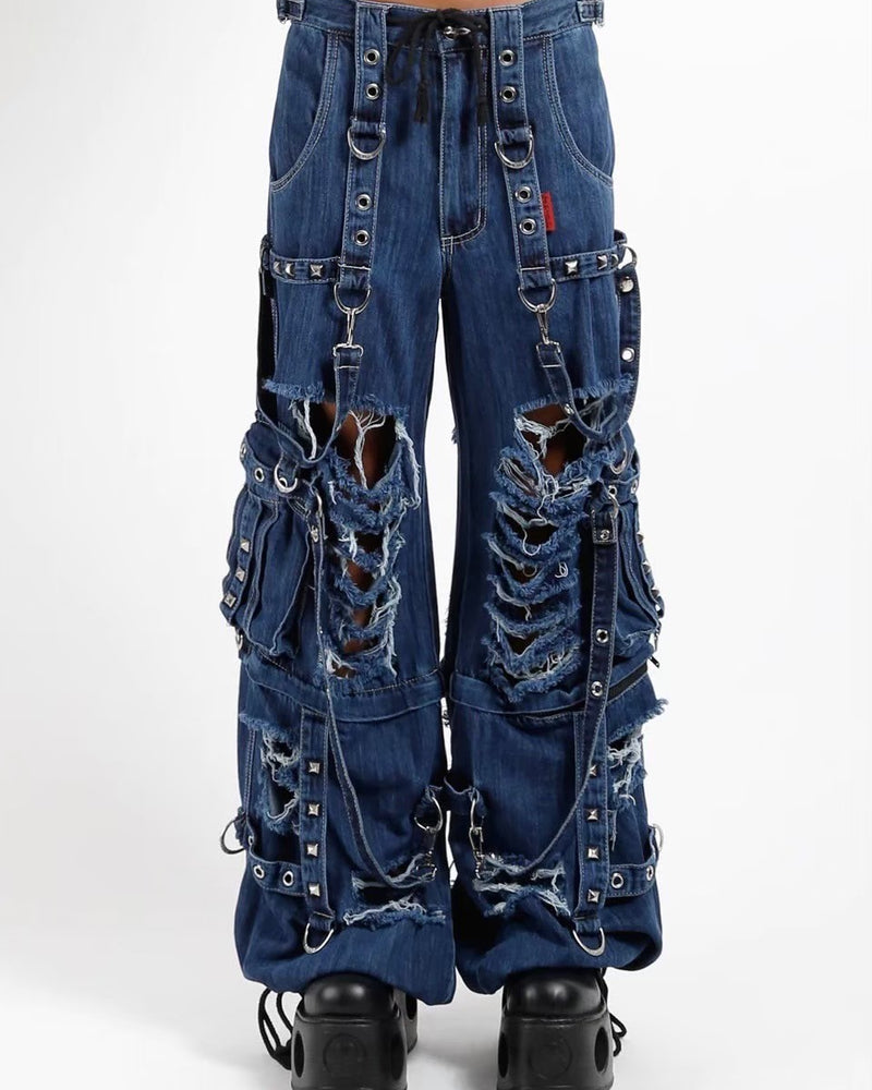 【TRIPP nyc】DENIM STRAP SHREDDER PANT[JM7117MR]