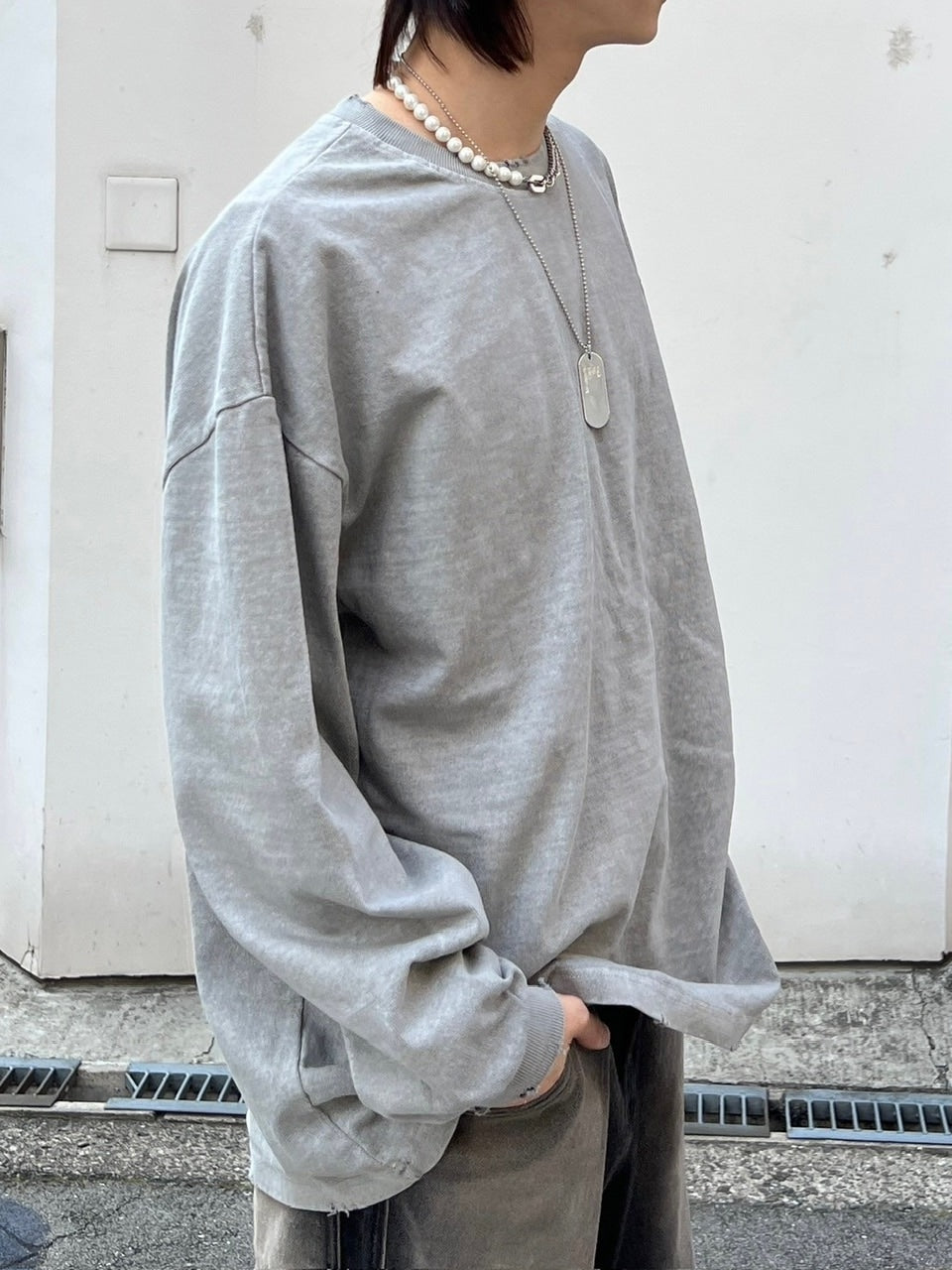 大阪店WEB限定受注制【Chikashitsu +】pigment long sleeve (2color)