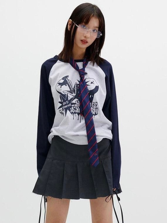 【runningHIGH】CUT OFF PLEATED MINI SKIRT