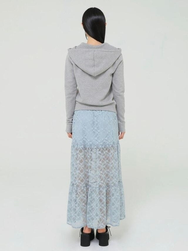 【Uglyshadow】FLOWER LACE LONG SKIRT