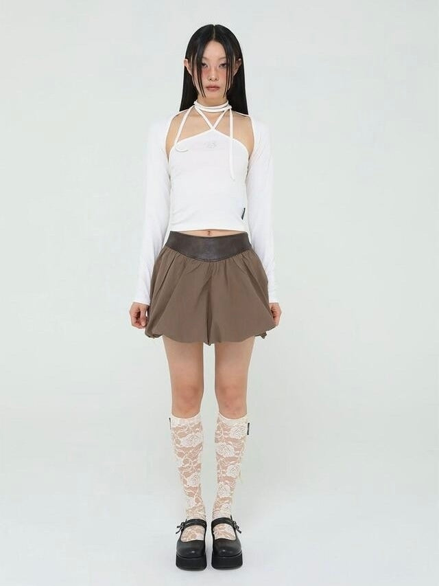 【Uglyshadow】BEADS TIE CARDIGAN SET / 【アグリーシャドウ】ビーズネクタイセット長袖カーディガン