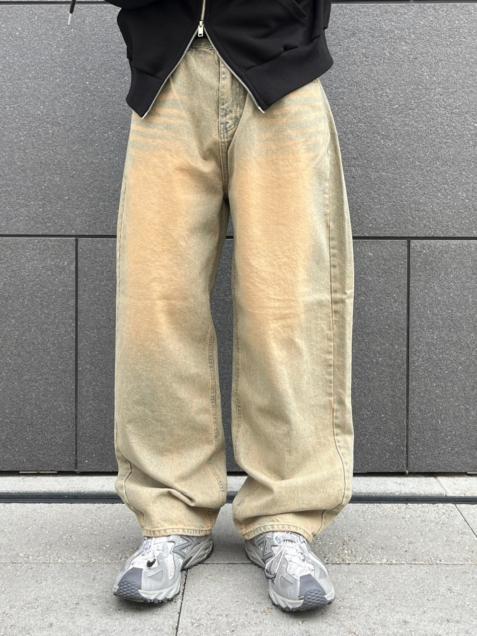 【Chikashitsu +】vintage wash semi wide denim pants 3 / 【チカシツプラス】ヴィンテージウォッシュセミワイドデニムパンツ