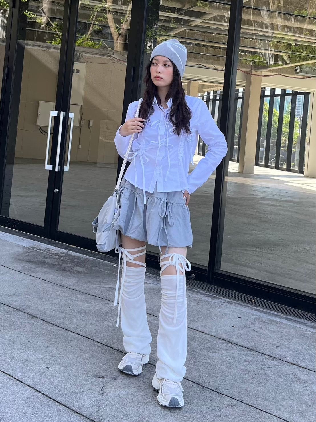 受注制【nmtc +】ribbon crop shirt (3color)