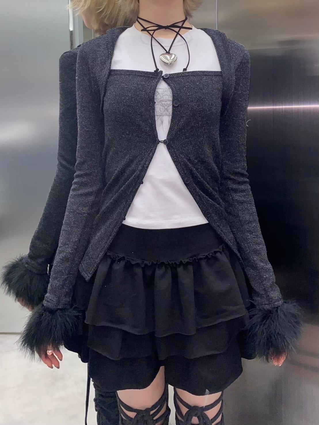 受注制【nmtc +】fur borero cardigan (2color)