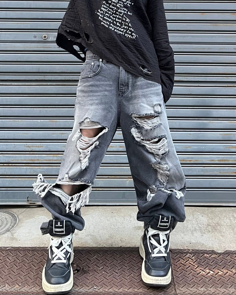 受注制【Bizarre Maiden】grunge crush denim pants (2color)
