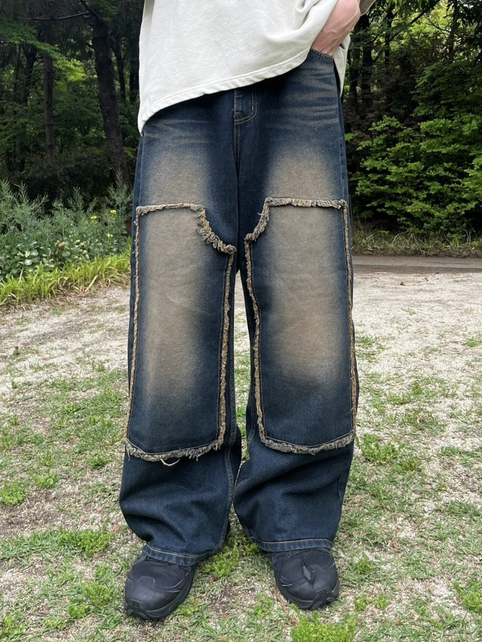 受注制【youll】vintage double knee denim pants
