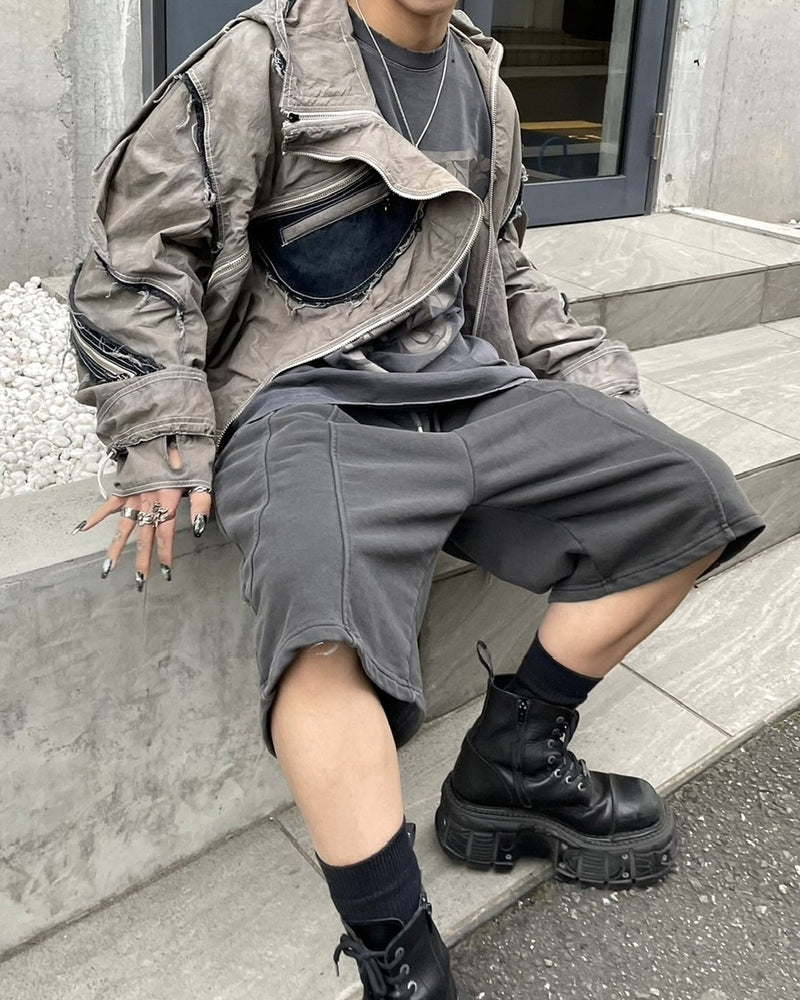 受注制【Never mind the XU】pigment line shorts (2color)