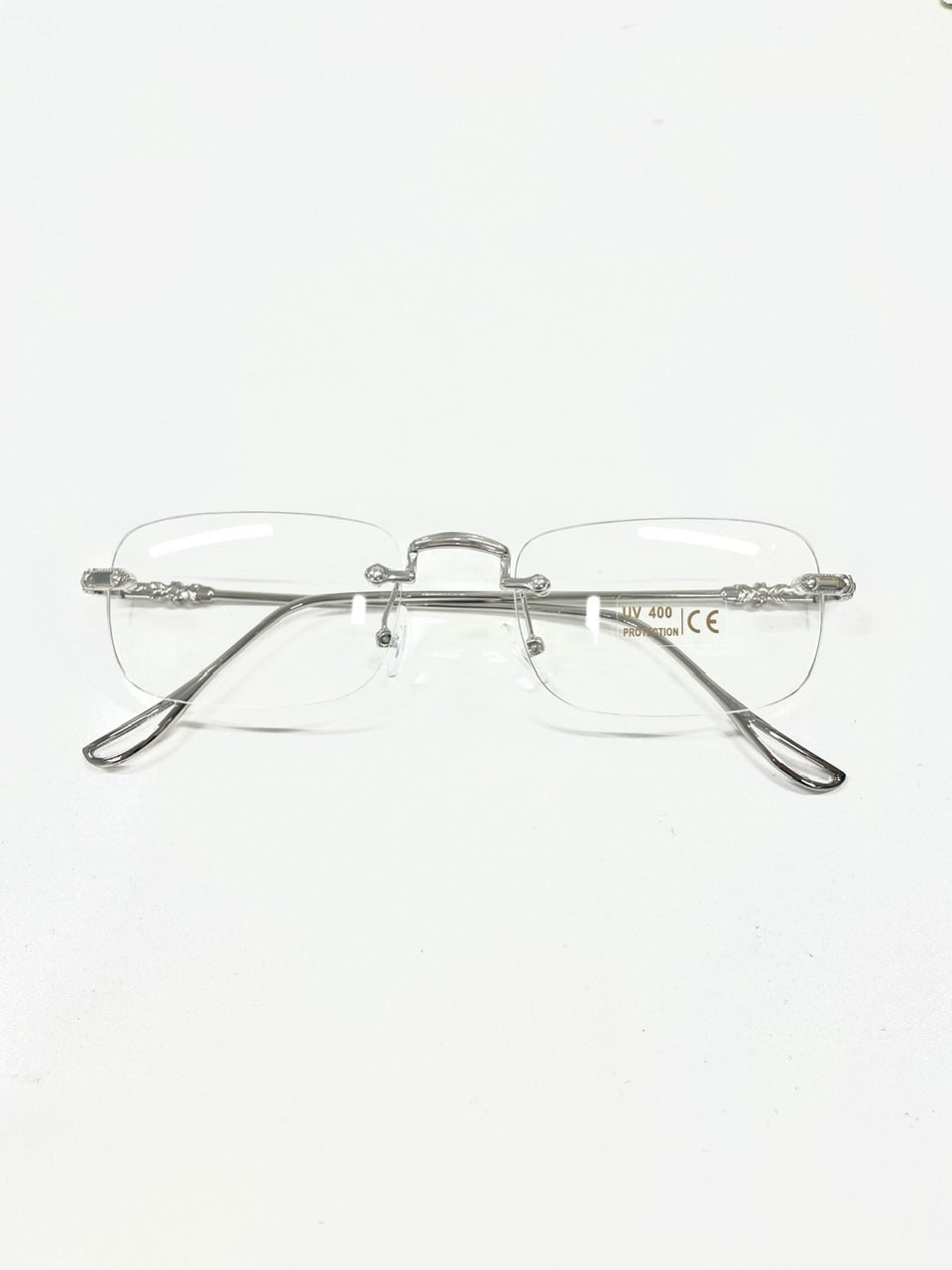 受注制【Never mind the XU】rimless square sunglasses / 【チカシツプラス】リムレススクエアアイグラス