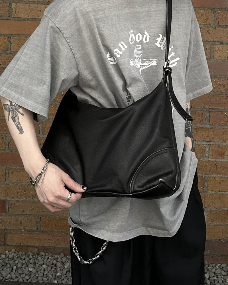 大阪店WEB限定受注制【Chikashitsu +】vintage leather cross bag